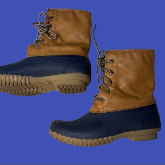 Blue Suede Shoes Women's Size 7 Duck Rain Boots - Picture 2 of 6